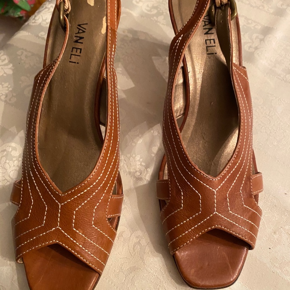 Vaneli sling back heeled mule